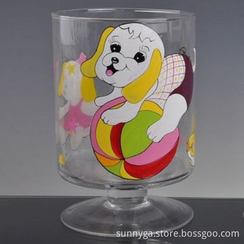 Hand painted glass hurricane